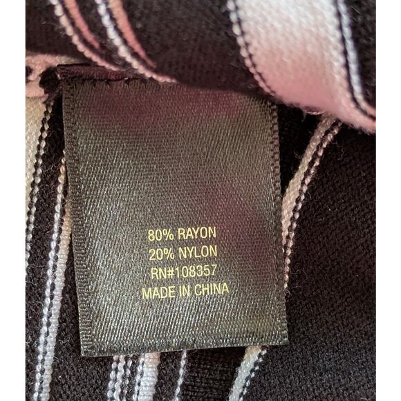 NEW Worthington Sweater Medium Black White Bold Stripe Jersey Knit Long Sleeve - Picture 8 of 9